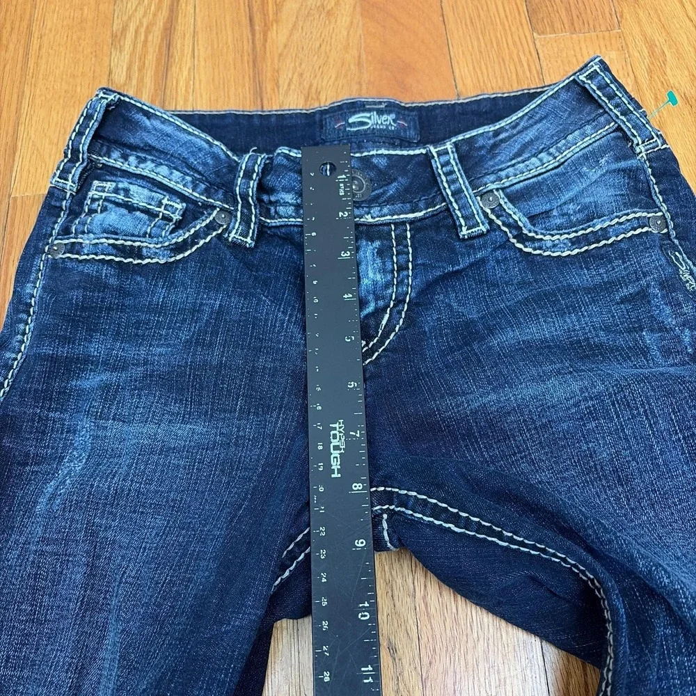 Silver Jeans Co Suki Mid Straight Jeans Womens 26x30 Dark Wash Stretch Denim - Picture 7 of 9